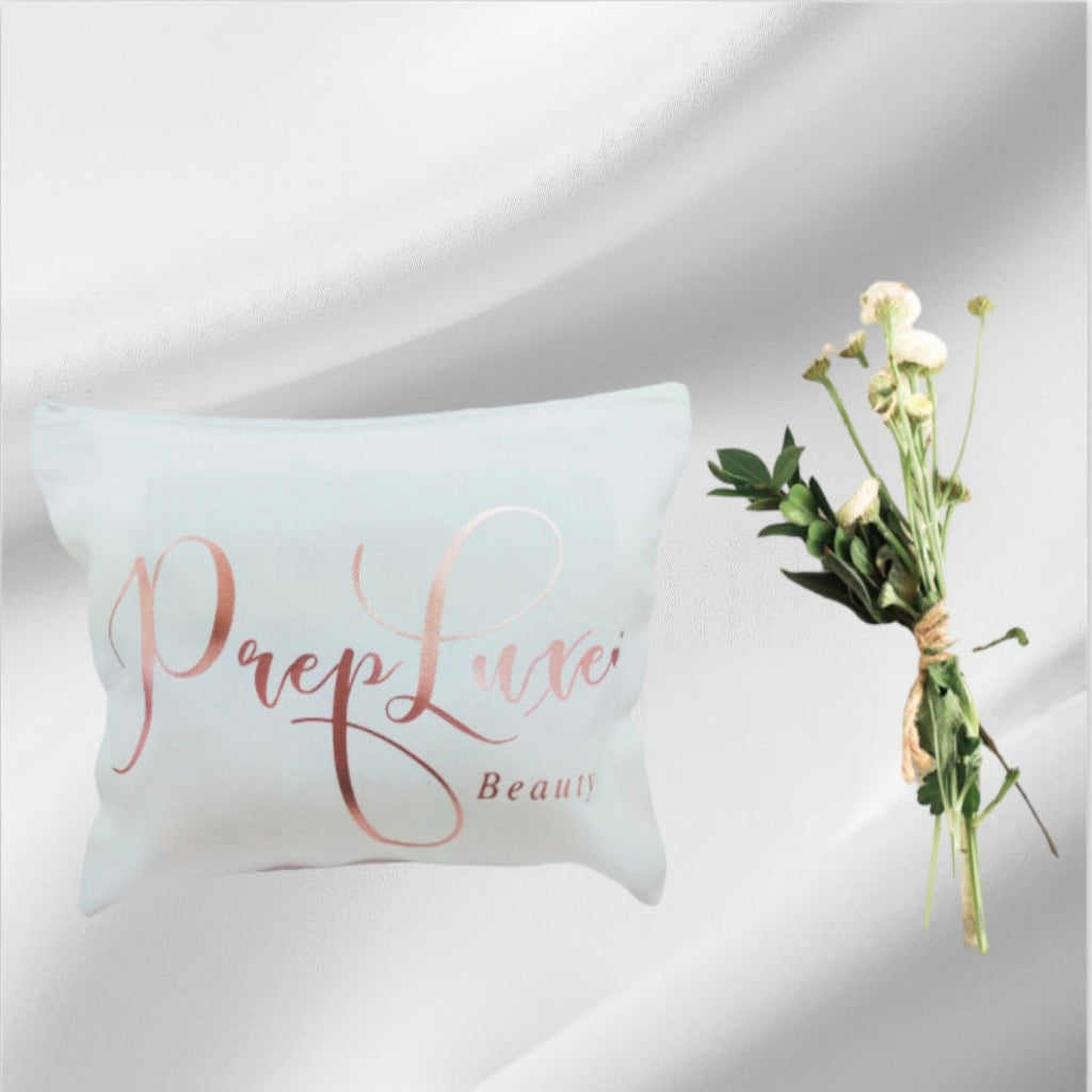 Canvas White Cosmetic Bag
