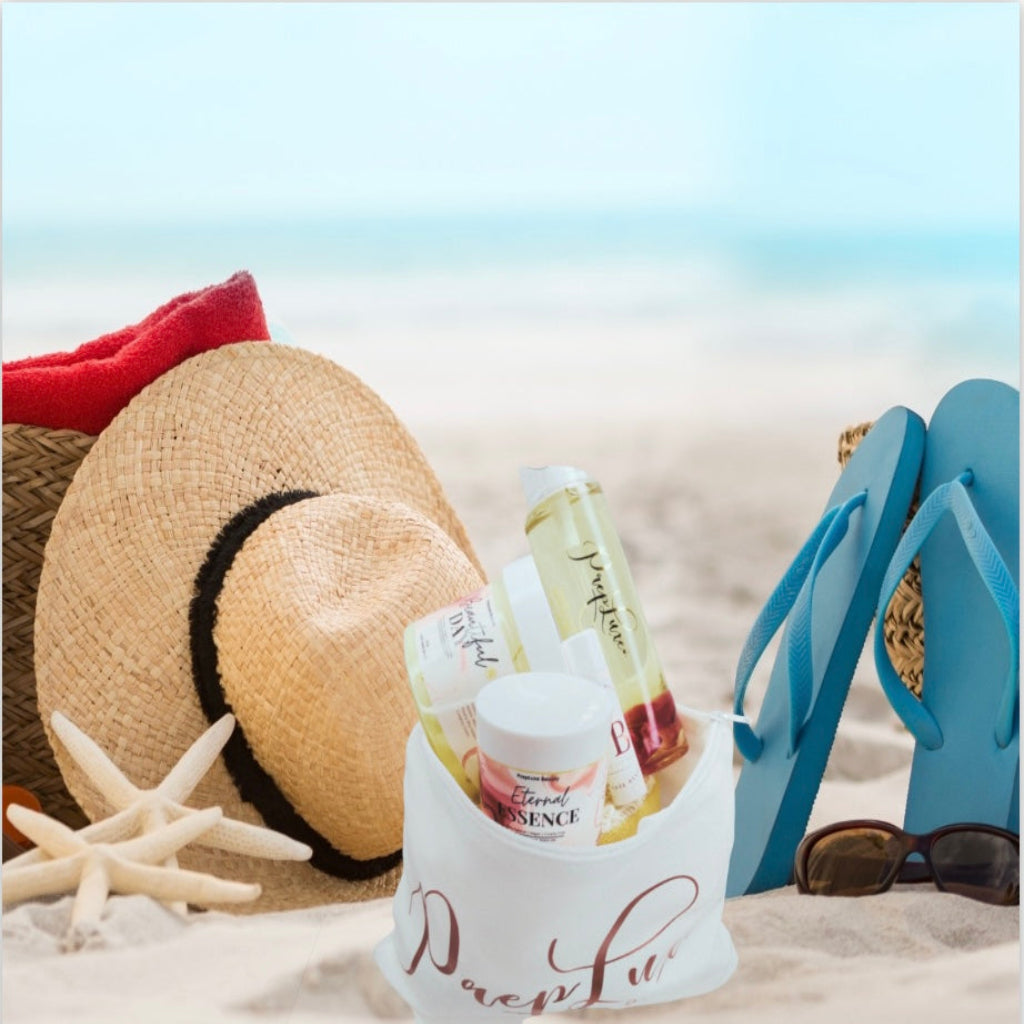 Canvas White Cosmetic Bag