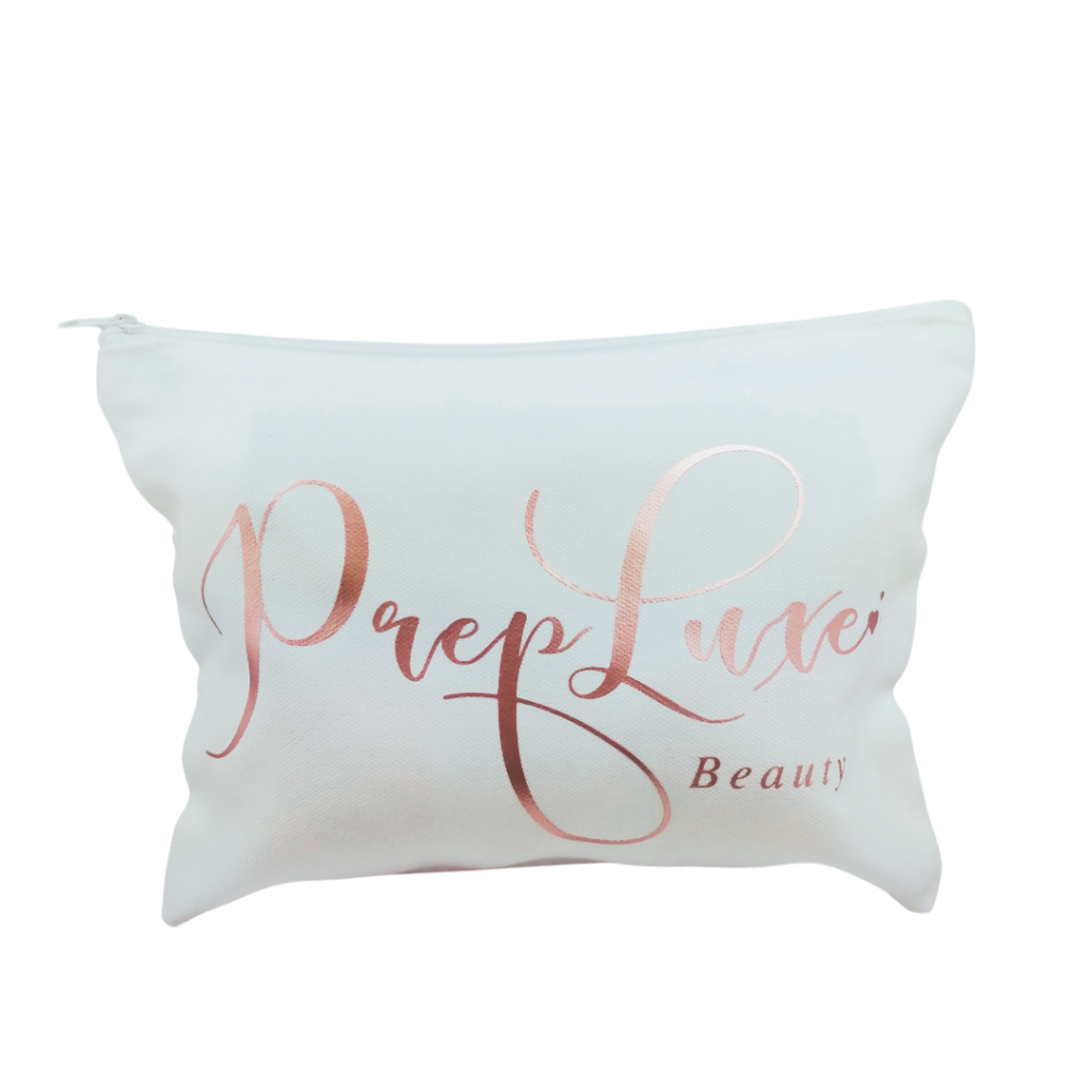 Canvas White Cosmetic Bag